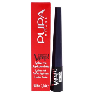 Pupa Milano Vamp! Definition Eye-Liner - Precise Line And Defined, Ultra-Pigmented Color - Smooth, Dry-Quick Fluid Texture - Felt Tip For Homogenous, Flawless Application - 300 Deep Blue - 0.85 Oz