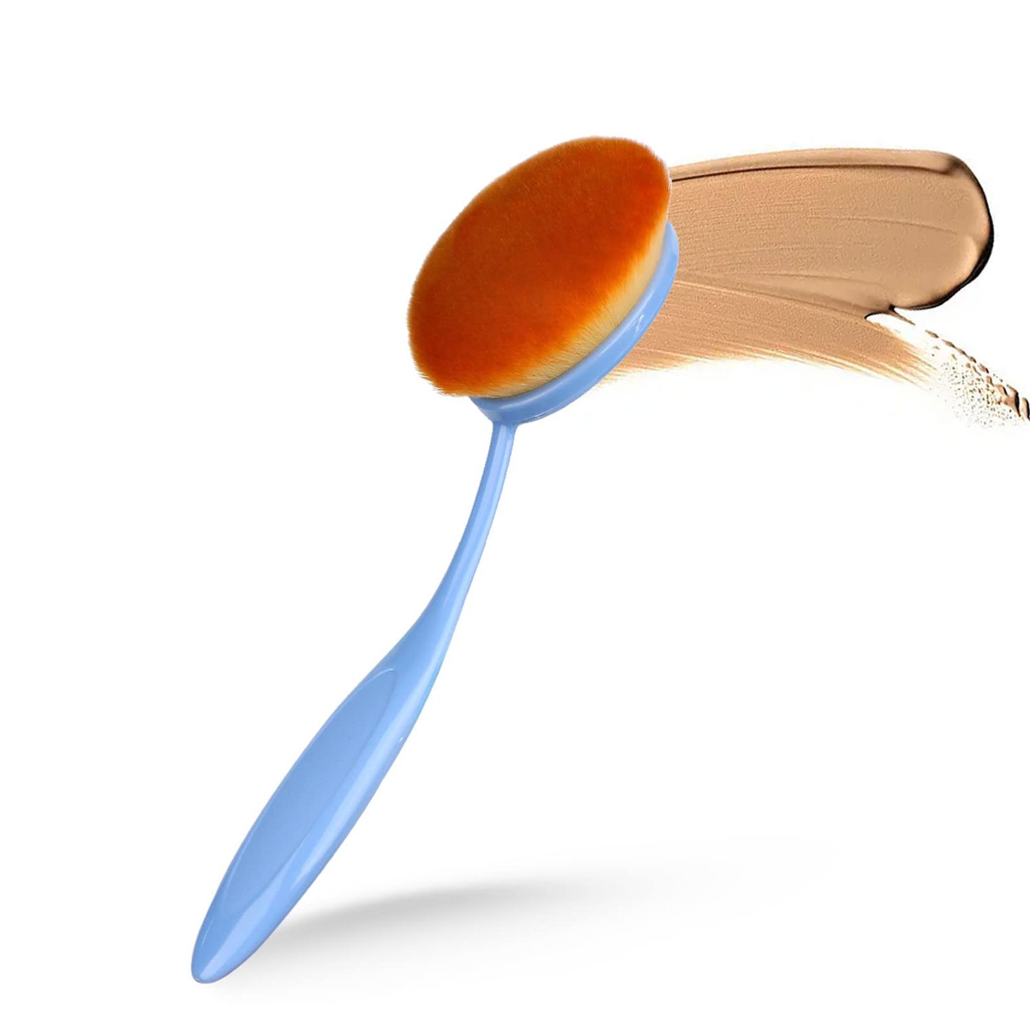 Yoseng Oval Foundation Brush, Large Toothbrush Makeup Brushes Fast Flawless Application Liquid Cream Powder Foundation,Sunscreen Applicator for KidsBlue)