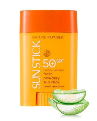 NATURE REPUBLIC CALIFORNIA ALOE FRESH POWDERY SUN STICK BROAD SPECTRUM SPF50+ (Not Tested on Animals)