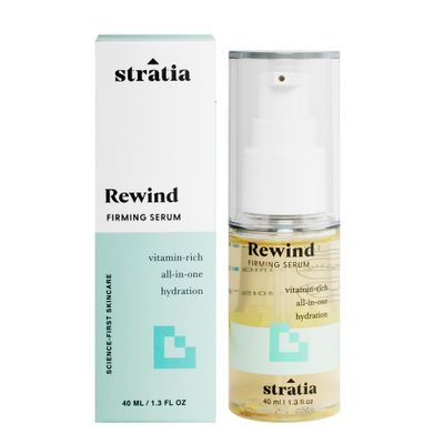 Stratia Rewind | Firming &amp; Hydrating Serum to Hydrate and Fade Hyperpigmentation | DMAE, Niacinamide &amp; Hyaluronic Acid | 1.3 Fl Oz
