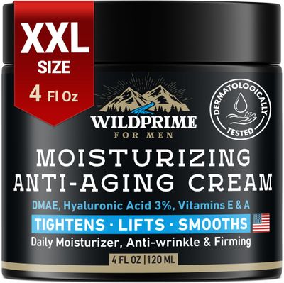 Men&#39;s Face Moisturizer Cream - Anti Aging &amp; Wrinkle - Made in USA - Collagen, Hyaluronic Acid, Vitamins E &amp; A, Avocado Oil - After Shave Lotion - Age Facial Skin Care, Day &amp; Night Moisturizing, 4 oz