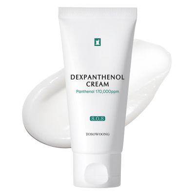 TOSOWOONG Dexpanthenol Cream, 170,000ppm B5 Panthenol, Madecassoside, Centella Asiatica for Skin Barrier Repair, Facial Moisturizer, Soothing, Hydrating, Korean Skincare, 60ml, 2.02 fl. oz.