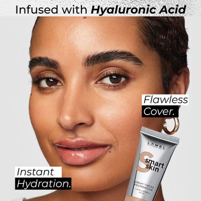 Lamel- Smart Skin Serum Tinted Foundation - 406 Medium Beige | Smoothens skin | Weightless texture| Blurs pores | All-day wear | 35ml