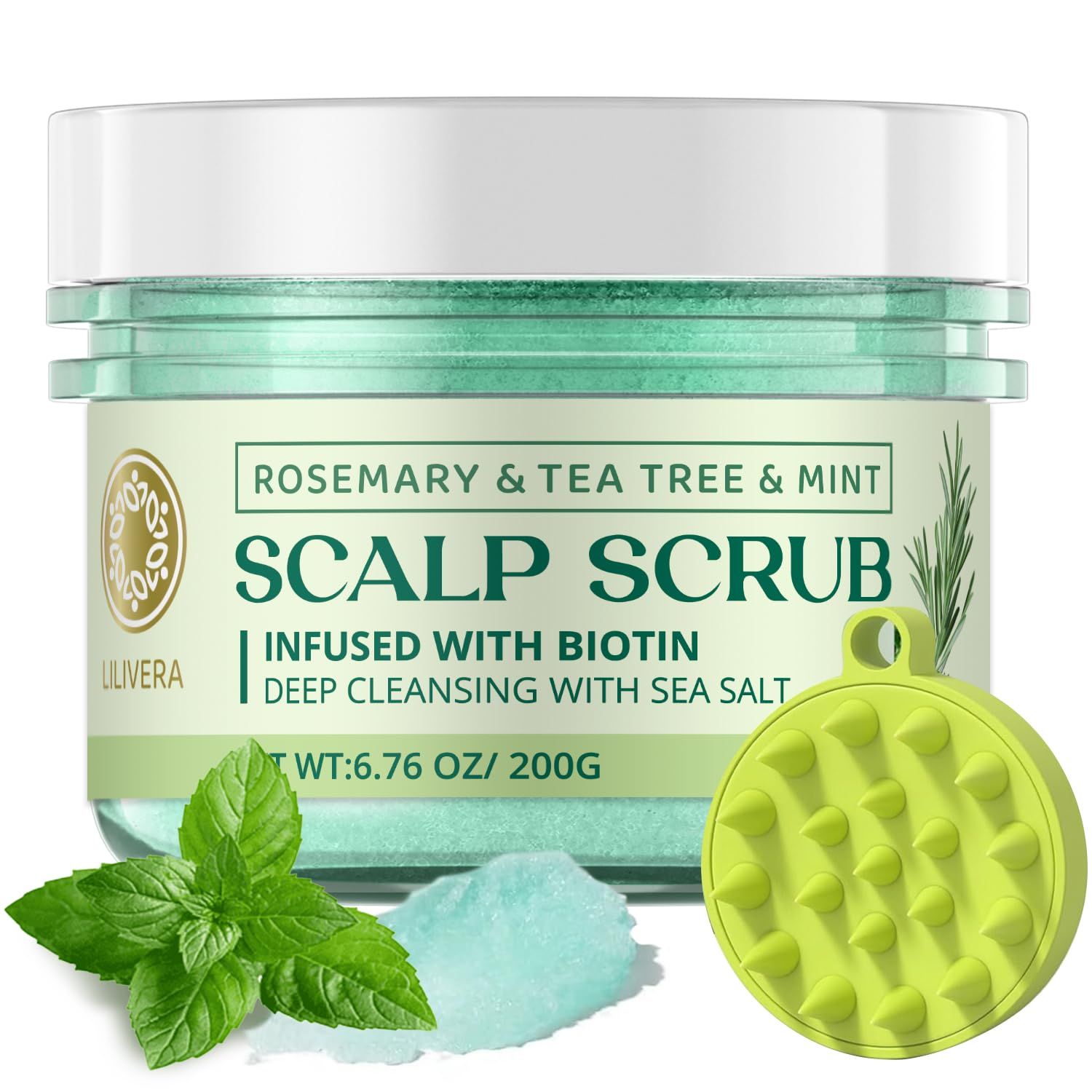 Lilivera Rosemary Scalp Exfoliator, green1