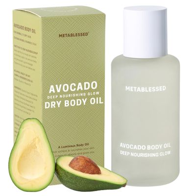 METABLESSED Avocado Dry Body Oil - Deep Nourishing Glow, Fast Absorbing &amp; Non-Greasy Body Moisturizer. Luxurious Soothing Aromatherapy. Sensitive Skin Safe, Clean Beauty 3.38 fl. oz
