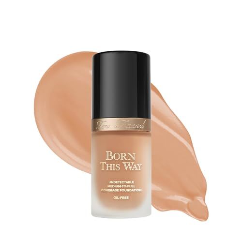 Too Faced Born This Way Natural Finish Longwear Liquid Foundation | Medium-To-Full Coverage | Hydrating + Oil Free, 1 Fl Oz, Warm Nude