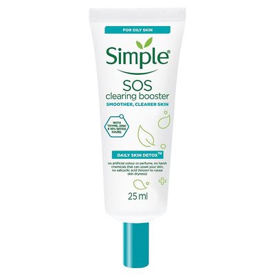 Simple Daily Skin Detox SOS Clearing with thyme, zinc, and witch hazel Booster long-lasting shine &amp; blemish control 25ml - Packaging May Vary