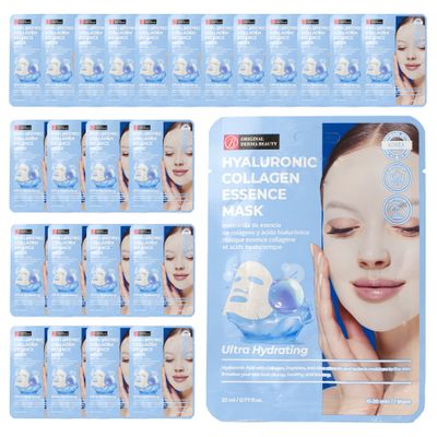 Innerest Original Derma Beauty Collagen Face Masks 24 PK Ultra Hydrating Hyaluronic Face Mask Skin Care Sheet Masks Set for Beauty &amp; Personal Care Korean Face Mask