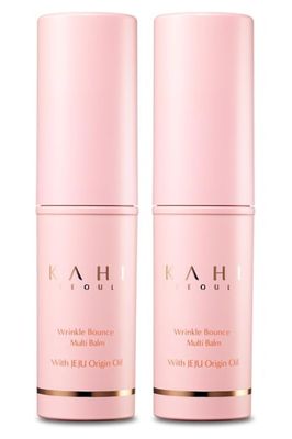 KAHI Wrinkle Bounce Multi Balm - DUO EDITION | All-in-One Hydrating Balm Eye Cream Make Up Base &amp; Moisture Balm Stick | Daily Moisturizer Stick with Salmon-derived sodium DNA (0.64 oz)