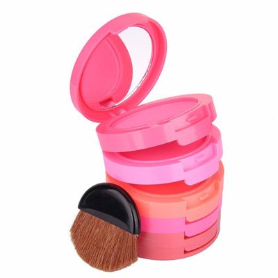 Pure Vie Professional 5 Layers/Colors Cream Blush Blusher Pressed Face Powder Makeup Palette Contouring Kit - Ideal for Salon and Daily Use