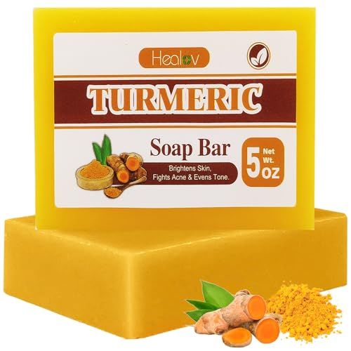 Turmeric Soap Bar for Hyperpigmentation - Turmeric Skin Brightening Soap for Dark Spots, Intimate Areas, Underarms - Turmeric Face Wash Reduces Acne, Scars &amp; Cleanses Skin - Turmeric Face &amp; Body Wash