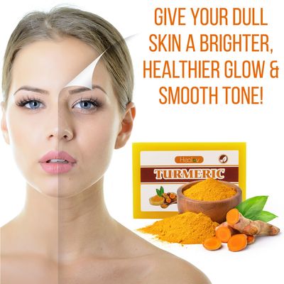 Turmeric Soap Bar for Hyperpigmentation - Turmeric Skin Brightening Soap for Dark Spots, Intimate Areas, Underarms - Turmeric Face Wash Reduces Acne, Scars & Cleanses Skin - Turmeric Face & Body Wash