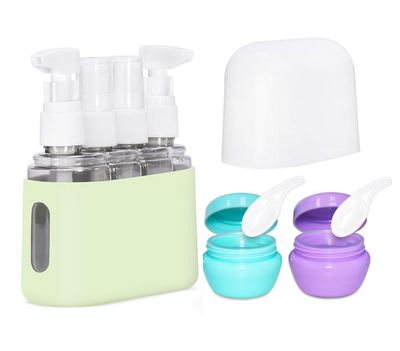 Portable 1.7ozTravel Size Spray Bottle with Fine Mist, Leak Proof Refillable Make Up Travel Lotion Bottle for Cosmetic Skincare Lotion,Essential Oils, Homemade Cleaners(Pale Green)