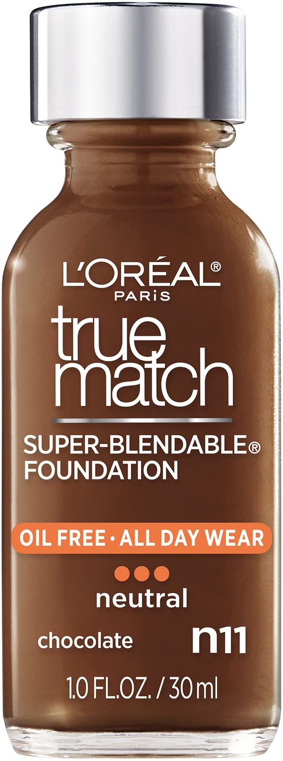 L&#39;Oreal Paris Makeup True Match Super-Blendable Liquid Foundation, Chocolate N11, 1 Fl Oz,1 Count