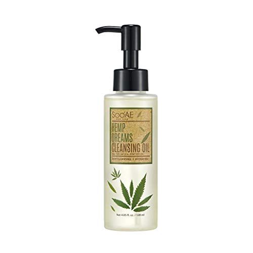 Soo&#39;AE Hemp Dreams Cleansing Oil - Hemp Seed Oil Cleanser Makeup Remover Daily Makeup Cleansing Oil Facial Cleanser, 4.05 fl. oz 120 ml Daily blackhead remover Face Wash