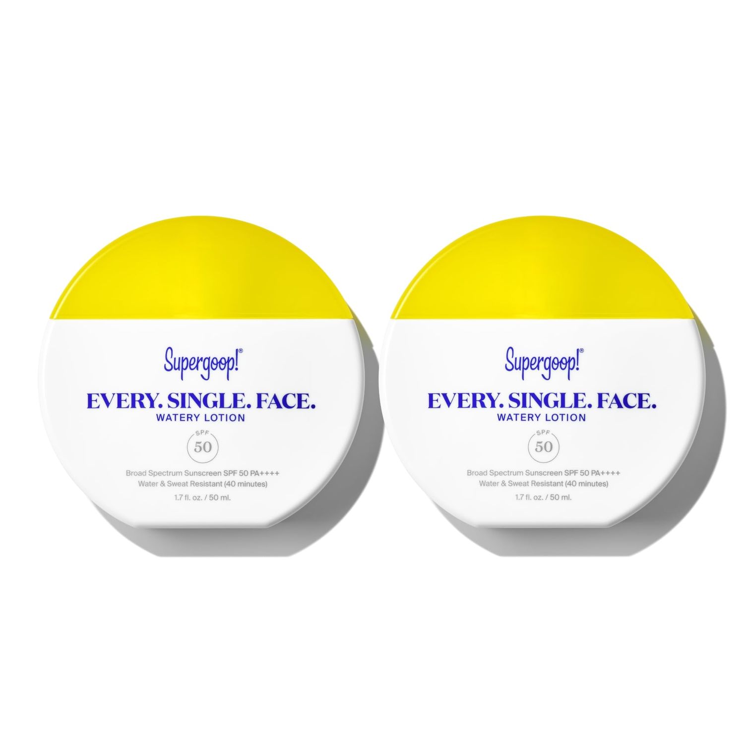 Supergoop! Every. Single. Face. Watery Lotion - 1.7 fl oz - Pack of 2 - Broad Spectrum SPF 50 PA++++ Sunscreen Lotion - Water &amp; Sweat Resistant - All Skin Types