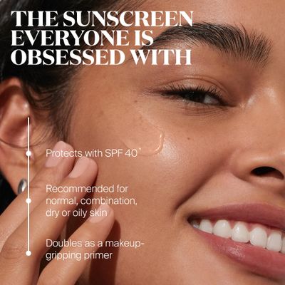 Supergoop! Unseen Sunscreen - SPF 40 - Invisible, Broad Spectrum Face Sunscreen + Makeup-Gripping Primer - Weightless, Scentless, Oil Free - For All Skin Types &amp; Skin Tones - 1.7 fl oz