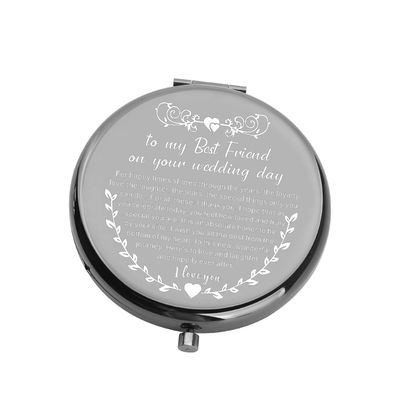 UJIMS to My Best Friend on Your Wedding Day Gifts for Bride Best Friend to Bride Makeup Mirror Wedding Gift for Bride (BestFriendtoBrideMirrorBlack)