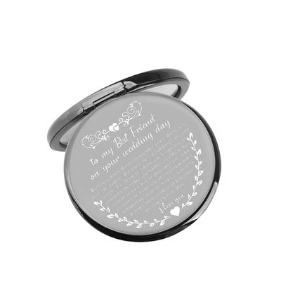 UJIMS to My Best Friend on Your Wedding Day Gifts for Bride Best Friend to Bride Makeup Mirror Wedding Gift for Bride (BestFriendtoBrideMirrorBlack)