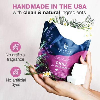 Shower Steamers Aromatherapy - USA Made with Natural Ingredients &amp; Lavender Oil, Large Shower Bombs for Stress Relief, Relaxing Spa Gifts for Women &amp; Men, Luxury New Mom &amp; Nurse Gifts