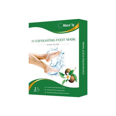 Maraly Foot Peeling Mask (2 Pairs) - Natural Ingredients, Removes Dead Skin &amp; Calluses, Baby Soft Feet in 1 Week, 2-Pack, Exfoliating Foot Care Treatment for Men &amp; Women (Tea Tree) (2 pack)