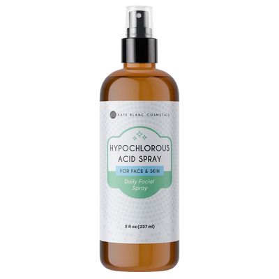 Kate Blanc Cosmetics Hypochlorous Acid Spray for Face and Skin. Gentle Facial Cleanser for Acne and Body with .02% HOCl (8oz)