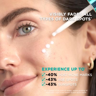 LOral Paris Bright Reveal 12% [Niacinamide + Amino Sulfonic + Ferulic] Dark Spot Serum 1oz + Moisturizer Sample