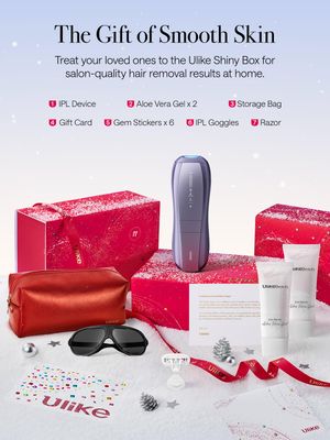 Ulike Laser Hair Removal, Air 10 IPL Hair Removal Device with Ice Cooling, Dual Lights, SHR Mode for Women & Men, Limited Holiday Set with Aloe Vera Gels, Gem Stickers, Christmas Cards & Storage Bag