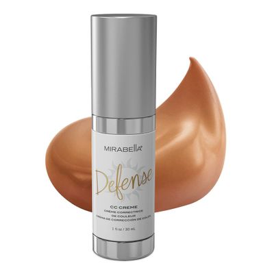 Mirabella Defense CC Creme Full Coverage Foundation with SPF 20, CC Cream Foundation with Sunscreen &amp; Hyaluronic Acid, Oil Control with Salicylic Acid - Dark