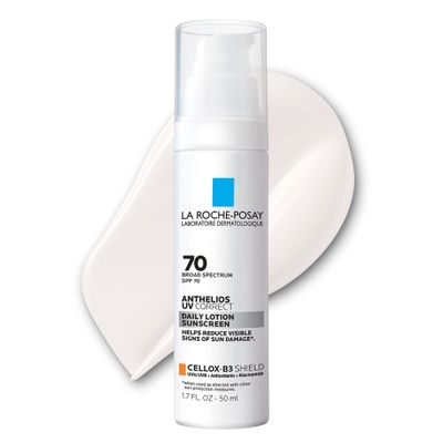 La Roche-Posay Anthelios UV Correct Sunscreen Moisturizer SPF 70, Daily Anti-Aging Face Moisturizer with Niacinamide to Even Skin Tone &amp; Fine Lines, Sun Protection for Sensitive Skin