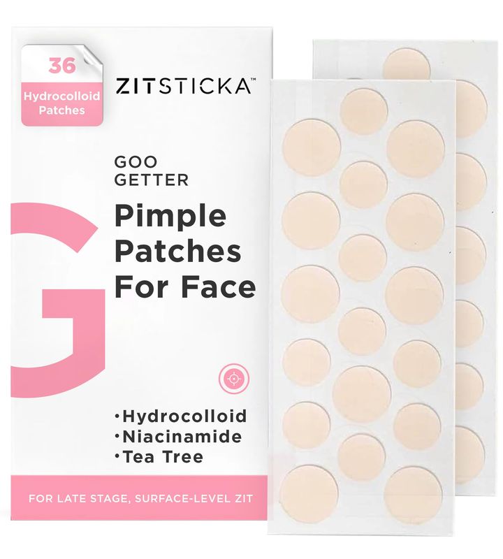 ZitSticka Pimple Patches for Face and Body, Hydrocolloid Patches to Cover Zits, Acne Patches or Zit Spot Stickers, Body Patch (GOO GETTER 36 Pack)