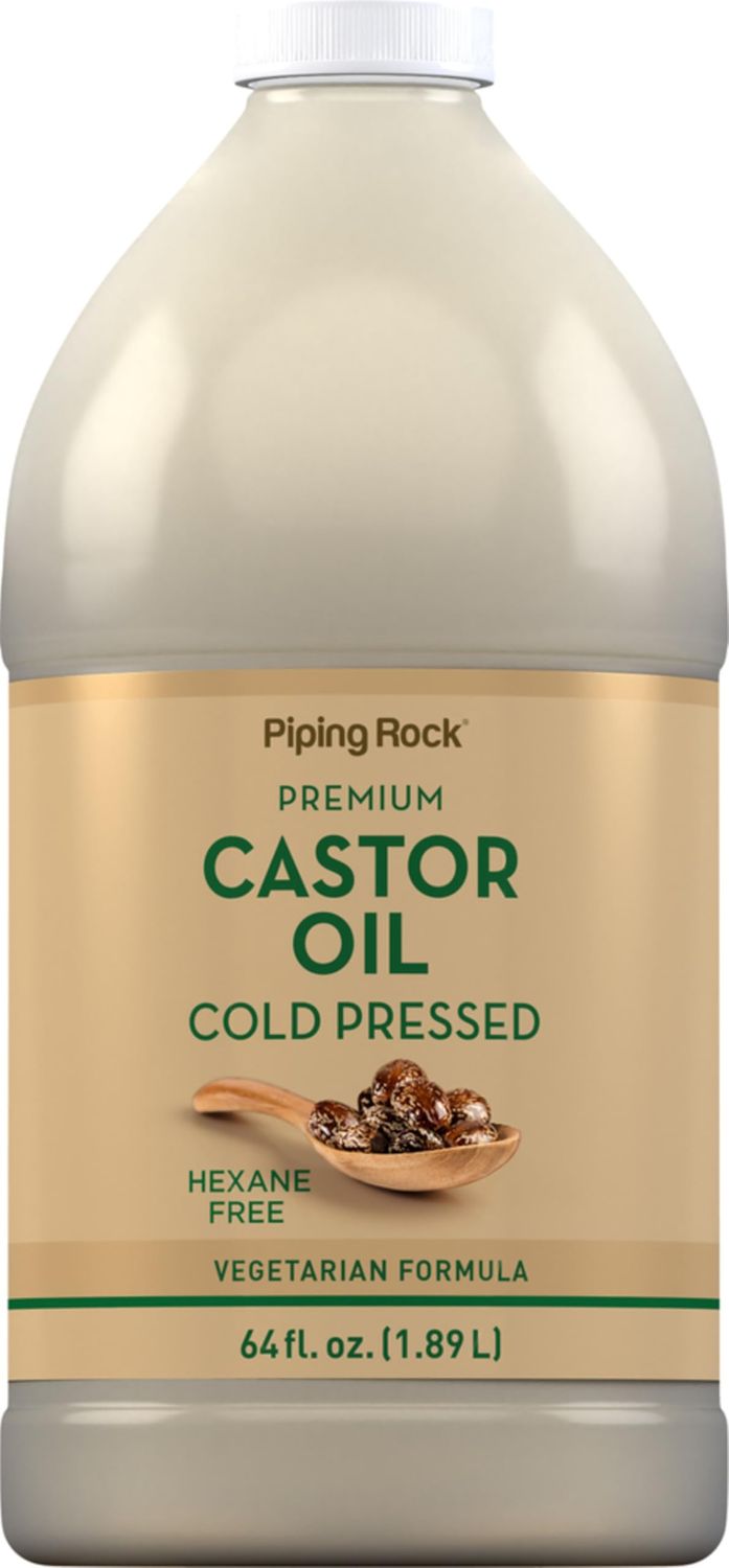 Piping Rock Castor Oil 64 oz | For Hair, Skin, Face, and Eyelashes | Cold Pressed &amp; Hexane Free | Premium Vegetarian Formula | Gluten Free, Non-GMO