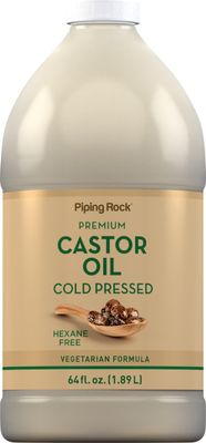 Piping Rock Castor Oil 64 oz | For Hair, Skin, Face, and Eyelashes | Cold Pressed &amp; Hexane Free | Premium Vegetarian Formula | Gluten Free, Non-GMO
