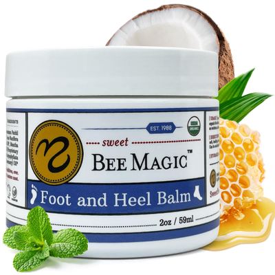 Sweet Bee Naturals Organic All Natural Foot and Heel Balm 2 OZ Jar. For Dry and Cracked Feet Repair. Organic Salve Moisturizer for Heel Care &amp; Callus Treatment. Made in USA. 1 Jar (2 OZ)
