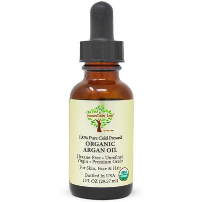 MOUNTAIN TOP Argan Oil USDA Organic 100% Pure Cold Pressed Unrefined - Premium Grade Pure Moisturizer for Dry &amp; Damaged Skin, Hair, Face, Body, Scalp &amp; Nails