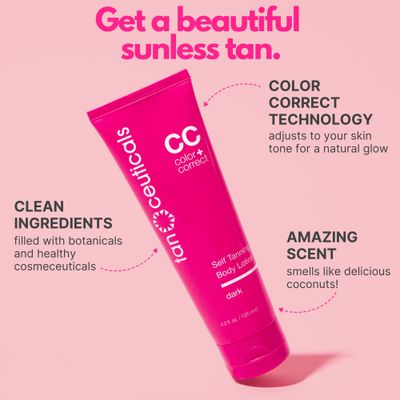 Tanceuticals Self Tanner - Dark Self Tanning Lotion for Body - Gives Natural Looking & Long Lasting Sunless Tan - Quick Fake Tan, Bronze Glow - Fresh Coconut Scent & Healthy Ingredients (Dark)