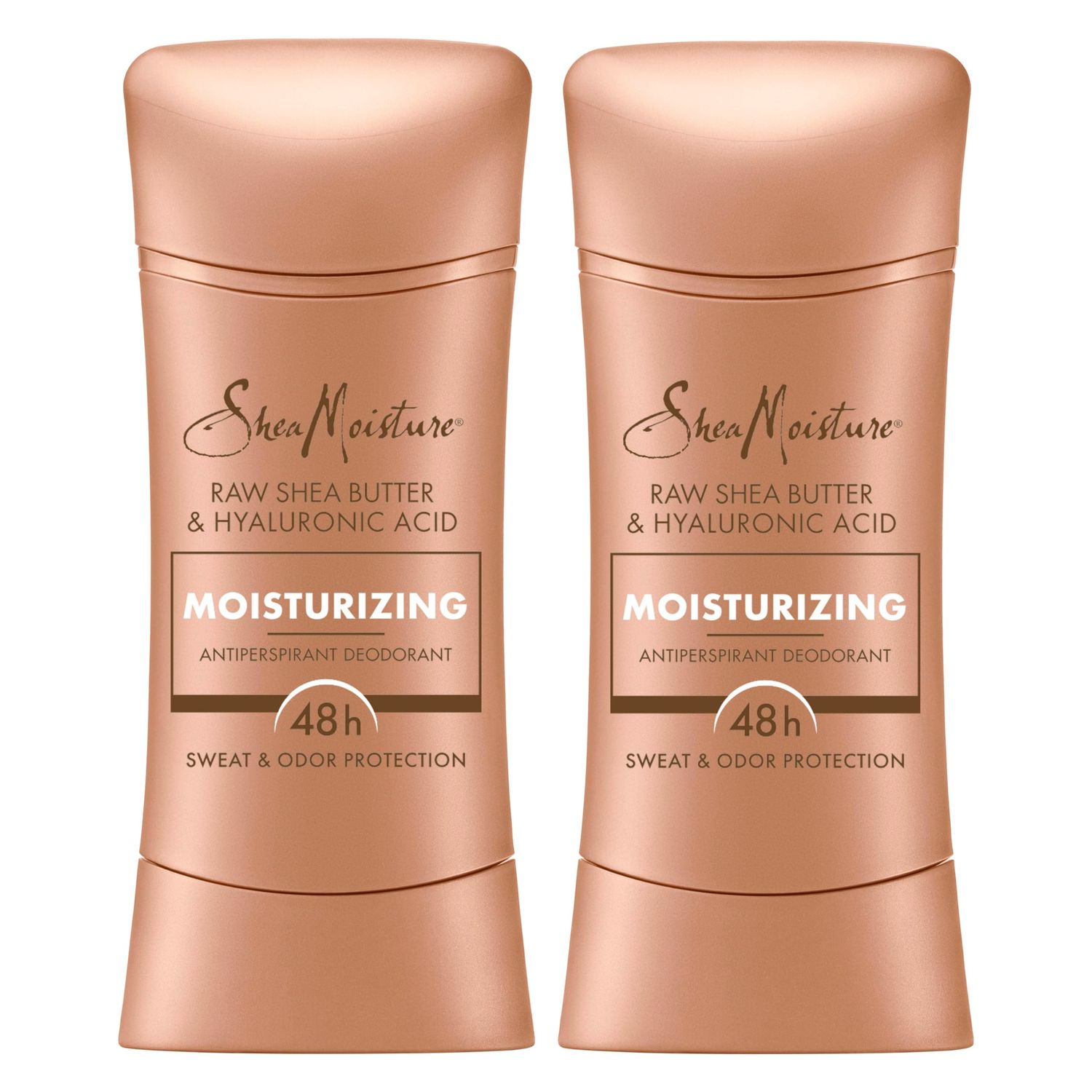 SheaMoisture Antiperspirant Deodorant Stick Moisturizing Raw Shea Butter &amp; Hyaluronic Acid 2 Count for 48HR Sweat &amp; Odor Protection with No Parabens &amp; No Mineral Oil 2.6 oz