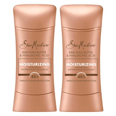 SheaMoisture Antiperspirant Deodorant Stick Moisturizing Raw Shea Butter &amp; Hyaluronic Acid 2 Count for 48HR Sweat &amp; Odor Protection with No Parabens &amp; No Mineral Oil 2.6 oz
