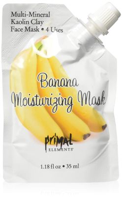 Primal Elements Face Mask, Clay Mud Facial Treatment, Multi-Use Package, 1.18 oz - Banana Moisturizing
