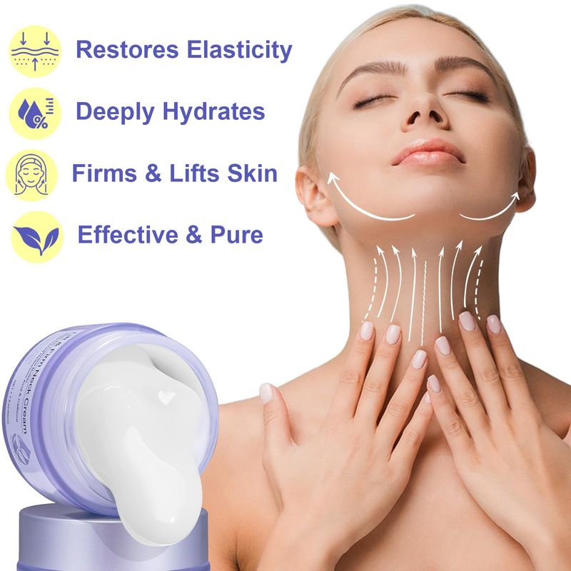 ZIXAOK Neck Firming and Tightening Cream - Instant Face Lift Cream for Tightening and Hydrating -Neck Firming Cream for Women - Skin Firming and Neck Wrinkles Treatment