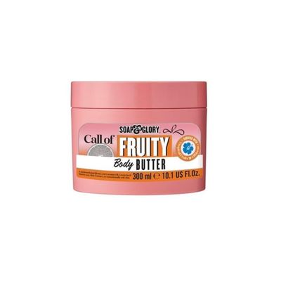 Soap &amp; Glory Call of Fruity Body Butter - Moisturizing Body Cream with Vitamin E, Coconut Oil &amp; Aloe Extracts - Tropical Fruits, Juicy Melon &amp; Hibiscus Cocoa Butter for Dehydrated Skin (300ml)