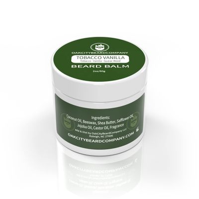 Oak City Beard Company - Tobacco Vanilla - 2 Ounce - Beard Balm - Tobacco - Vanilla - Guaiac Wood - Beard Conditioner