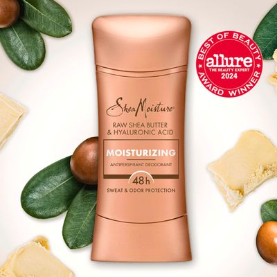 SheaMoisture Antiperspirant Deodorant Stick Moisturizing Raw Shea Butter &amp; Hyaluronic Acid 2 Count for 48HR Sweat &amp; Odor Protection with No Parabens &amp; No Mineral Oil 2.6 oz
