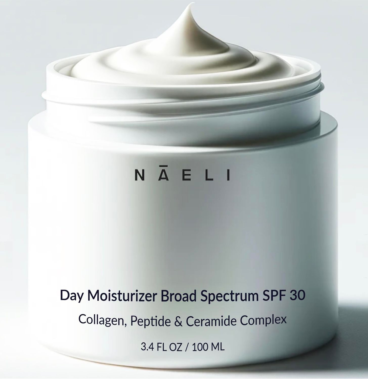 NAELI Face Moisturizer with SPF 30, Anti Aging Collagen &amp; Peptide Cream, Reduces Wrinkles - Lightweight Skin Hydration with Hyaluronic Acid, Paraben Free &amp; Non-Comedogenic Sunscreen, 3.4 oz