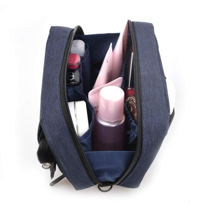 patu Handy Beauty Stuff Carry Case, Makeup Cosmetic Bag, Women Facial Cleanser Skincare Kit Pouch, Pencil Clutch, Portable Electronics Accessories Organizer, Indigo