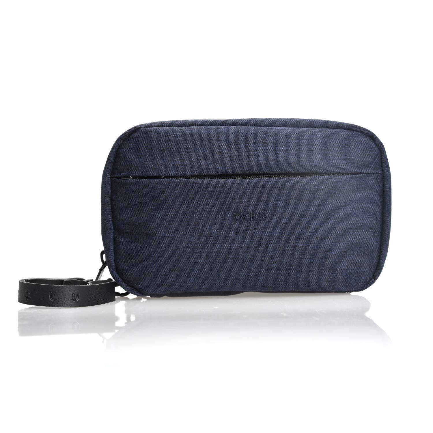 patu Handy Beauty Stuff Carry Case, Makeup Cosmetic Bag, Women Facial Cleanser Skincare Kit Pouch, Pencil Clutch, Portable Electronics Accessories Organizer, Indigo