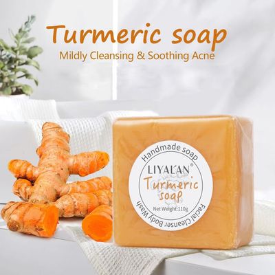 LIYALAN Turmeric Soap Bar for Face &amp; Body-Tumeric Soap,Smooth Skin,Deep Cleansing, Natural Handmade Soap Sensitive Skin Formula, Vegan Soap