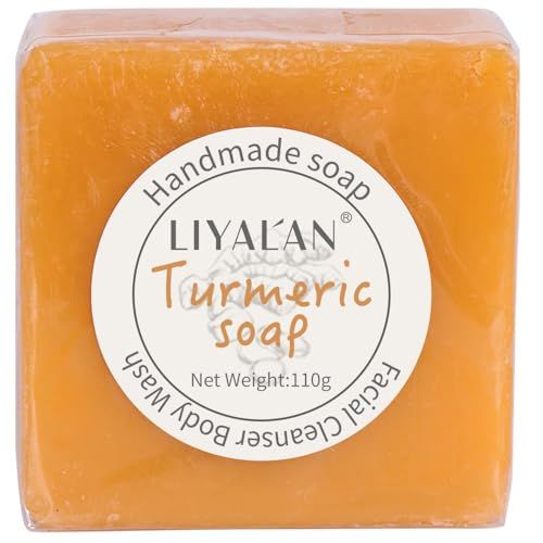 LIYALAN Turmeric Soap Bar for Face &amp; Body-Tumeric Soap,Smooth Skin,Deep Cleansing, Natural Handmade Soap Sensitive Skin Formula, Vegan Soap