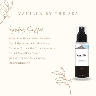 Vanilla BY THE SEA - Natural &amp; Organic Facial Spray + HA