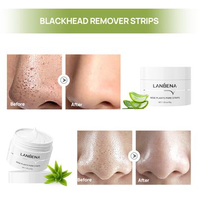 LANBENA 2.0 Blackhead Remover - 60 Pieces Peel Off Mask for Nose &amp; Face, Nose Plants Pore Strips with Salicylic Acid, Blackhead Removal Kit 1.05oz
